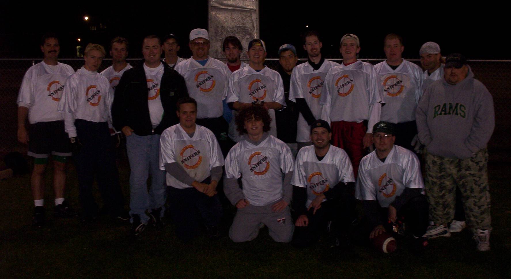 Sept. 18/03: First team pic of the first Snipers' Touch Football Team!